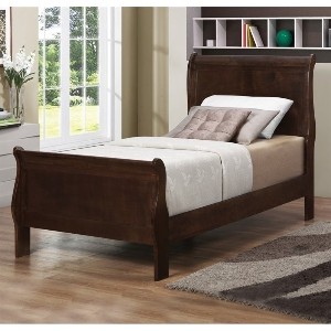 Coaster Louis Philippe Twin Sleigh Traditional Bed - Twin (Single) - Cappuccino