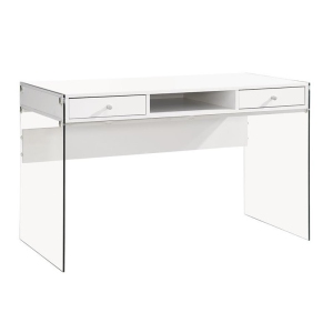 Coaster Dobrev Modern 2 Drawer Writing Desk in Glossy White