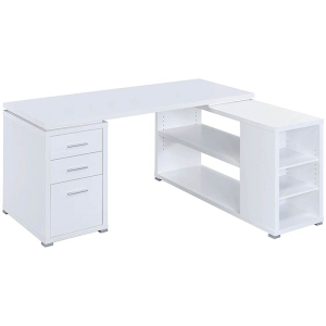 Coaster Yvette L Shaped Writing Desk in White