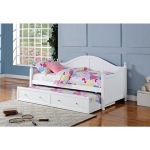 Coaster Daybed with Trundle in White
