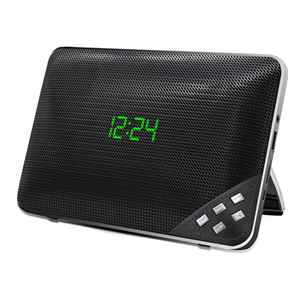 Escape Platinum Bluetooth Speaker Alarm Clock FM USB Micro SD Black