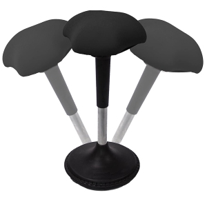 Wobble Chair Ergonomic Active Sitting Stool, Perfect For Standing Desks and Core Strengthening (Black)