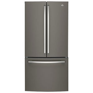 GE 33" 18.6 Cu. Ft. Counter-Depth French Door Refrigerator with LED Lighting (GWE19JMLES) - Slate