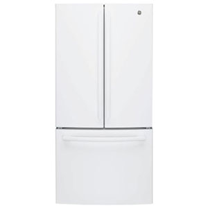 GE 33" 18.6 Cu. Ft. Counter-Depth French Door Refrigerator with LED Lighting (GWE19JGLWW) - White
