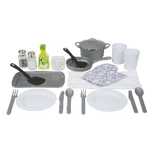 Melissa & Doug 9304 22-Piece Play Kitchen Accessories Set - Utensils, Pot, Pans, and More