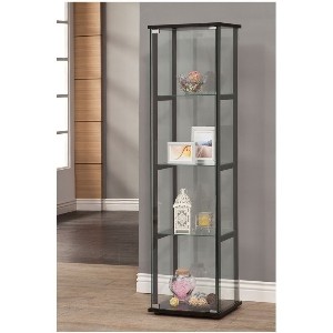 Coaster Contemporary Glass Curio Cabinet in Black