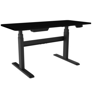 BORDEAUX Electric Standing Desk | Sit Stand Desk with Black Frame and Black Table Top | Stand up Desk for Home and Office