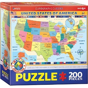 EuroGraphics Map of the United States of America Jigsaw Puzzle (200-Piece)