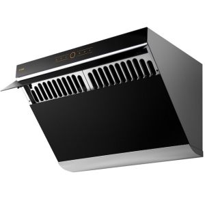 FOTILE JQG7501 30" Under Cabinet High Airflow Slant Vent Kitchen Range Hood with LED Lights and Touchscreen - Tempered Glass