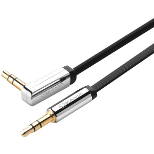 SAMA-10599 3.5mm Auxiliary Audio Jack to Jack cable 90 Degree Right Angle for Apple iPhone, iPod, iPad, Samsung,Smartphones &