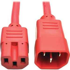 Tripp Lite 3ft Heavy Duty Power Extension Cord 15A 14 AWG C14 C15 Red 3'
