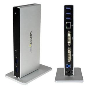 STARTECH DUAL-MONITOR USB 3.0 DOCKING STATION USB 3.0 DOCK INCLUDES DVI TO VGA & DVI TO HDMI ADAPTERS USB 3.0 PORT REPLI