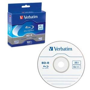 VERBATIM BD-R 25GB 6X WITH BRANDED SURFACE 10PK SPINDLE BOX 97238