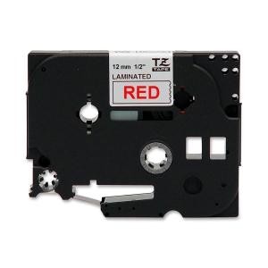 BROTHER PRINTER TAPE LAMINATED TAPE RED ON WHITE ROLL (0.47 IN X 26.3 FT) TZE232