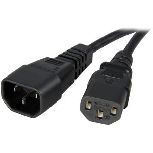 STARTECH EXTEND POWER CONNECTION FROM YOUR SERVER TO A PDU BY UP TO 3FT C14 TO C13POWER CORD COMPUTER POWER EXTENSION CO