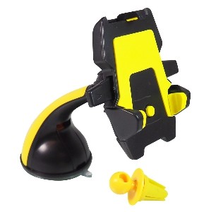 Exian Car Mount Holder Set for Windshield and Air Vent Yellow