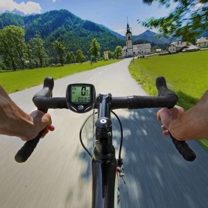 Integrated Wireless Bike Computer IPX6 Waterproof with LCD Display for Outdoor Bikers Bicycle Speedometer 