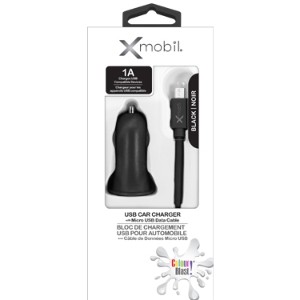 Colour Blast Car Charger 1 Amp w/Micro USB Cable Black
