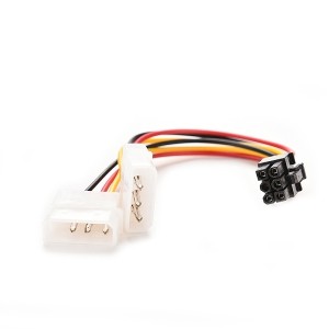 axGear 2x IDE Molex to 6Pin PCI Express PCI-E Video Card Power Adapter Cable