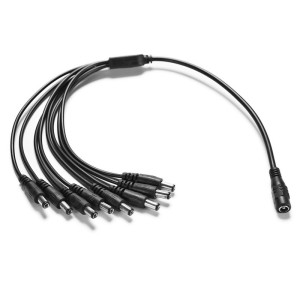 axGear DC Jack Power Splitter Cable 1 to 8 Adapter Female to Male for DVR Security Camera 5.5x2.1 mm