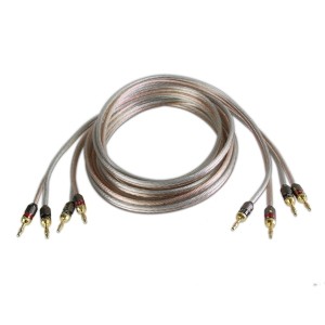 ThruSound Premier Series IRSW10-2 10AWG Speaker Wire with Premium 24k Gold-Plated Banana Plugs (50 Feet/Pair)