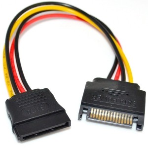 axGear High Quality 8in 8 inch SATA 15-Pin Male to Female Power Extension Cable Cord