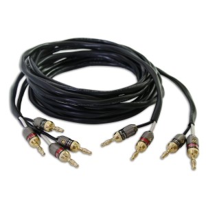 ThruSound HiFi-Series 12AWG 2-Conductor Speaker Wire with Premium 24k Gold-Plated Banana Plugs (30 Feet/Pair)