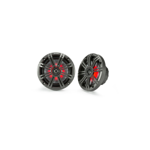 Kicker 45KM65-L 6.5" 2-Way 4 Ohm Marine LED Coaxial Speakers with Charcoal and White Grilles (Pair)