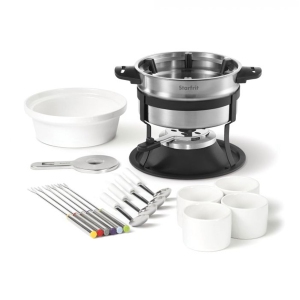Starfrit - 3-in-1 Fondue Set with Magnetic Fork Guide, 1.6 Liter Capacity, 19 Pieces, Stainless Steel