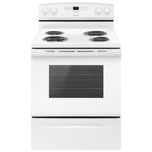 Amana 30" 4.8 Cu. Ft. Coil Top Electric Range (YACR4303MFW) - White - Open Box - Scratch & Dent