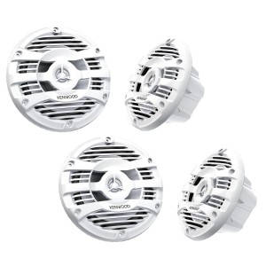 Kenwood KFC-1653MRW 6.5" White 2-Way Coaxial Marine Speakers (2 Pairs)
