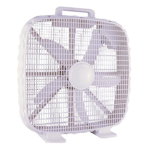 Hauz 20” Box Fan | 3 Speeds, Quiet Motor, Overheat Protection, Safety Grill, White - BF2-20