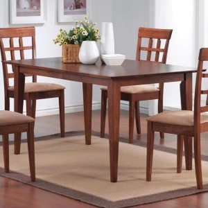 Coaster Hyde Rectangular Leg Dining Table in Warm Medium Walnut