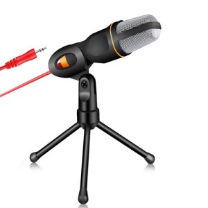Multimedia Studio 3.5mm Condenser Wired Computer Microphone Mic+Tripod Stand for PC Laptop Notebook