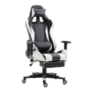 viscologic speedx ergonomic faux leather gaming chair with footrest