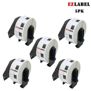 5 Rolls EZlabel Brother DK1221 Square Paper Labels 0.9 in / 23mm square, 1000 Labels