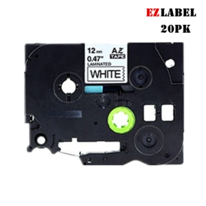 20 PACK Ezlabel Brother TZE231 black on white laminate label compatible 12mm(1/2") x 8m