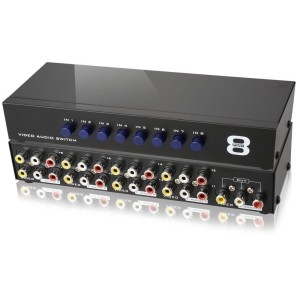 axGear AV Switch Box Composite Selector 8 Port RCA Audio Video 8 In 1 Out To TV