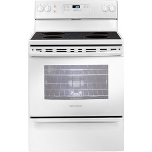 Insignia 30" 5 Cu. Ft. Electric Range (NS-RNE4BMWH9-C) - White on White - Only at Best Buy