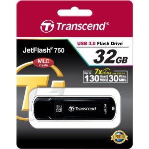 Transcend Information 32gb Jf750 Mlc Usb3.0 Black