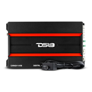 DS18 CANDY-X1B Compact Digital Monoblock Class D Amplifier - 1800 Watts & Remote Subwoofer Level Controller