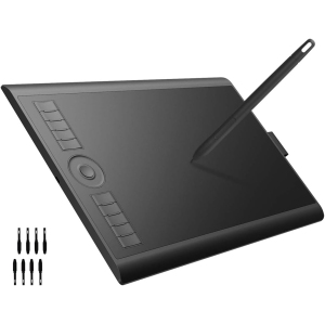 10 x 6.25 Inches 8192 Level Pressure Graphic Drawing Pen Tablet with Battery-Free Stylus - M10K 2018 Version