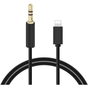 Navor Lightning to 3.5mm Headphone Jack Adapter Cable for iPhone 15 14 13 12 11 XR XS Max X 8 7, iPad Air Mini Pro, iPod Touch Nano, Car AUX, Headphones, HiFi Audio – Black