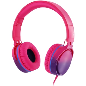 Rockpapa Grade Stereo Wired Headphones Foldable Headsets with Mic for Adults Kids Teens, Phone Laptop Tablet DVD CD MP3 in Car Airplane Gradient Pink