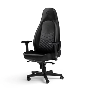noblechairs ICON Premium Gaming and Office Chair - Superior Ergonomics, Genuine Real Leather Upholstery, Supports up to 150 kg, Black