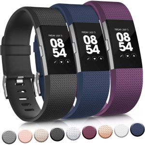 navor Replacement Bands Compatible for Fitbit Charge 2 Bands, Soft Silicone Accessory Strap for Fitbit Charge 2 Large, No Tracker