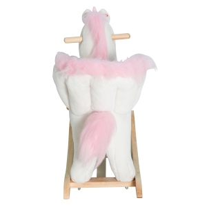 qaba kids rocking chair plush unicorn with sing along song