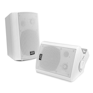 PYLE PDWR61BTWT Wall Mount Waterproof and Bluetooth Speakers, 6.5-Inch Indoor/Outdoor Speaker System, White