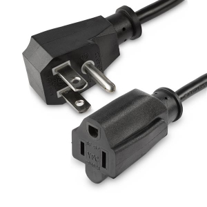 StarTech 1.5 ft 18in Power Extension Cord - Flat NEMA 5-15P to 5-15R