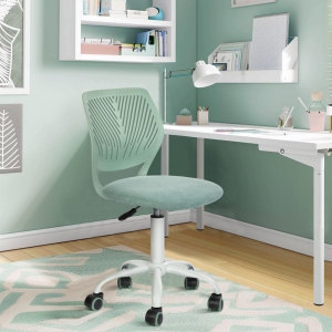 Fabric Office Desk Chair Luxurious Upholstered High Back Chair,Grey
